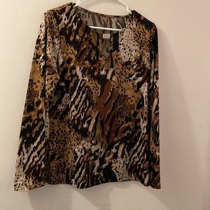 Leopard color blouse size large